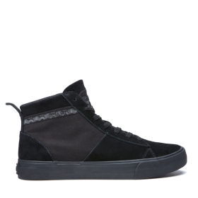 Supra Mens STACKS MID High Top Shoes Black/Black | US-27203